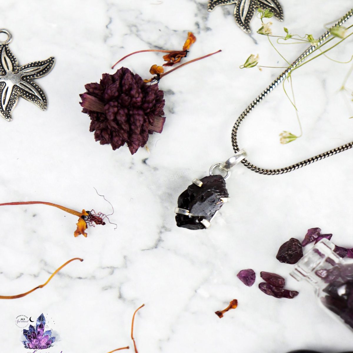 Garnet Silver Pendents ( Chunky Abundance Nugget Dark Red gem)