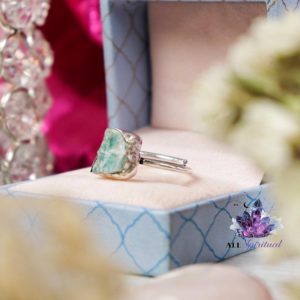 Amazonite Silver Adjustable Crystal Rings (Financial Success)