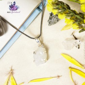 Clear Quartz Silver Pendent (Emotional Stability )