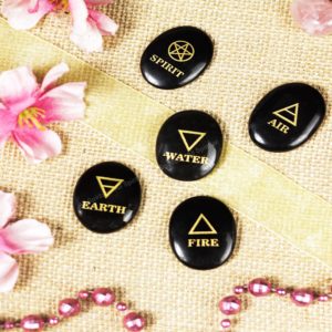 Elements Symbols Crystals Set (Earth, Air ,Water, Fire, Spirit)