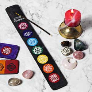 Seven Chakra Wooden Incense Stand
