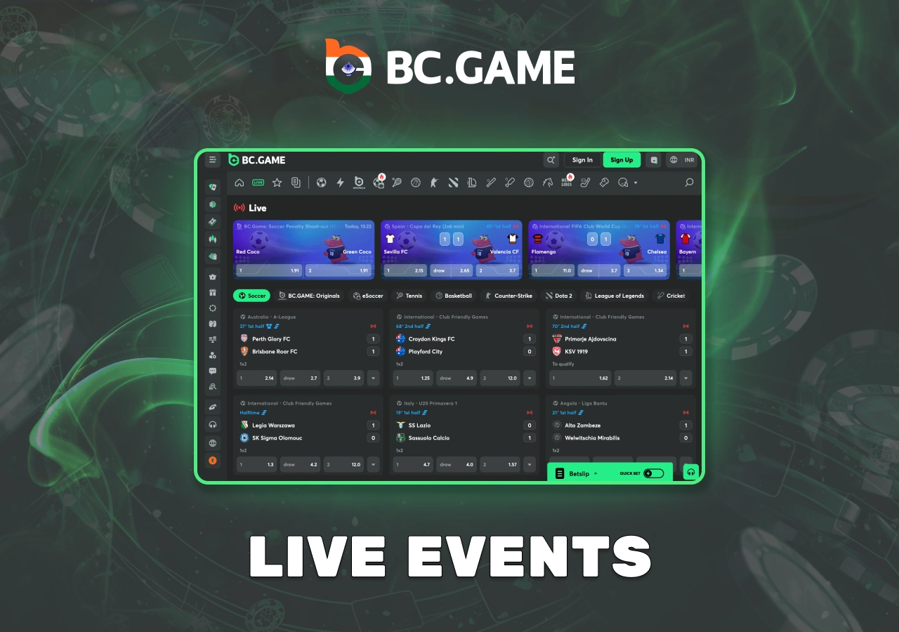 Description of the available real-time games